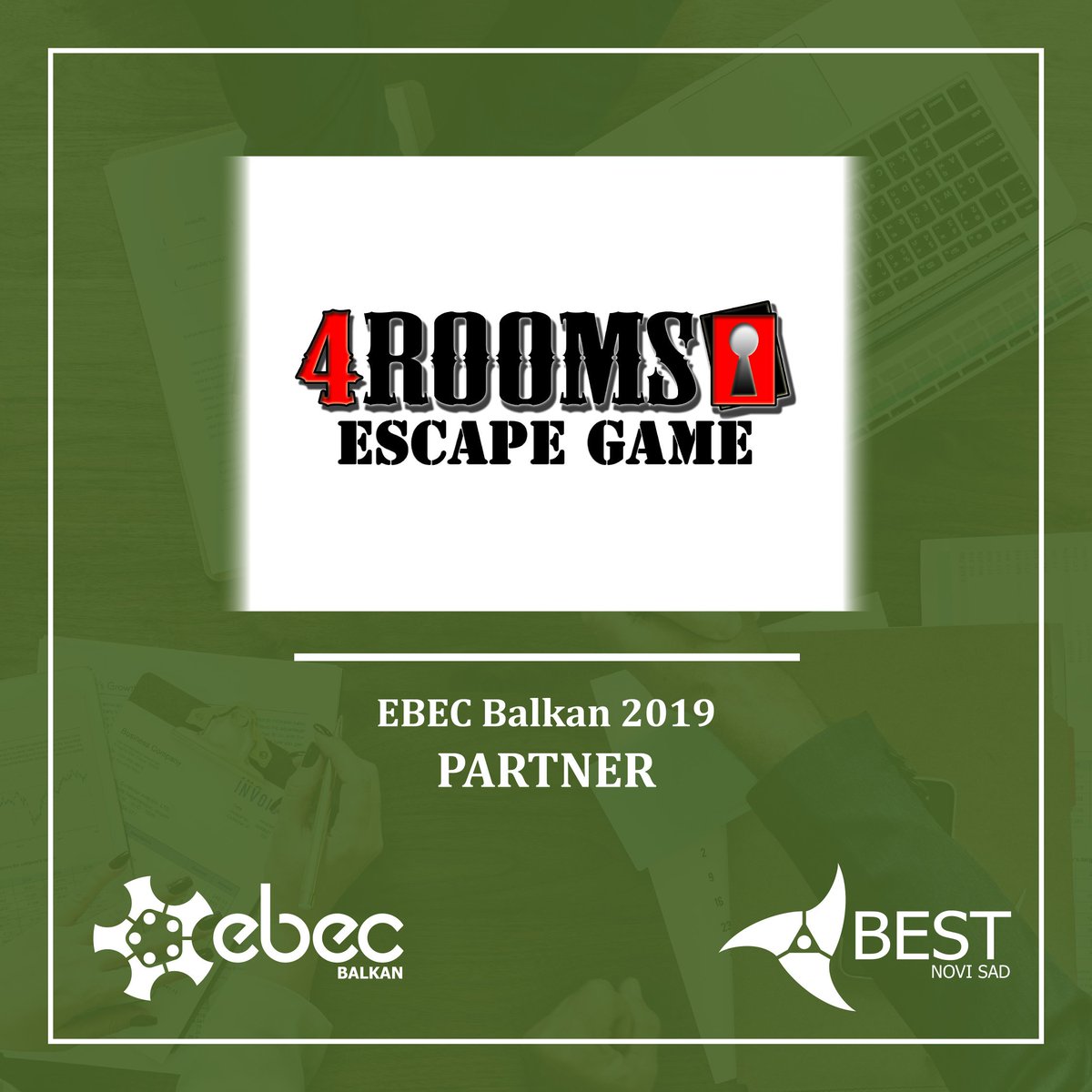EBECBalkan's tweet photo. We are proud to present you our partner, 4SOBE Novi Sad 4rooms Escape Game! https://t.co/efuKTZ8s1l