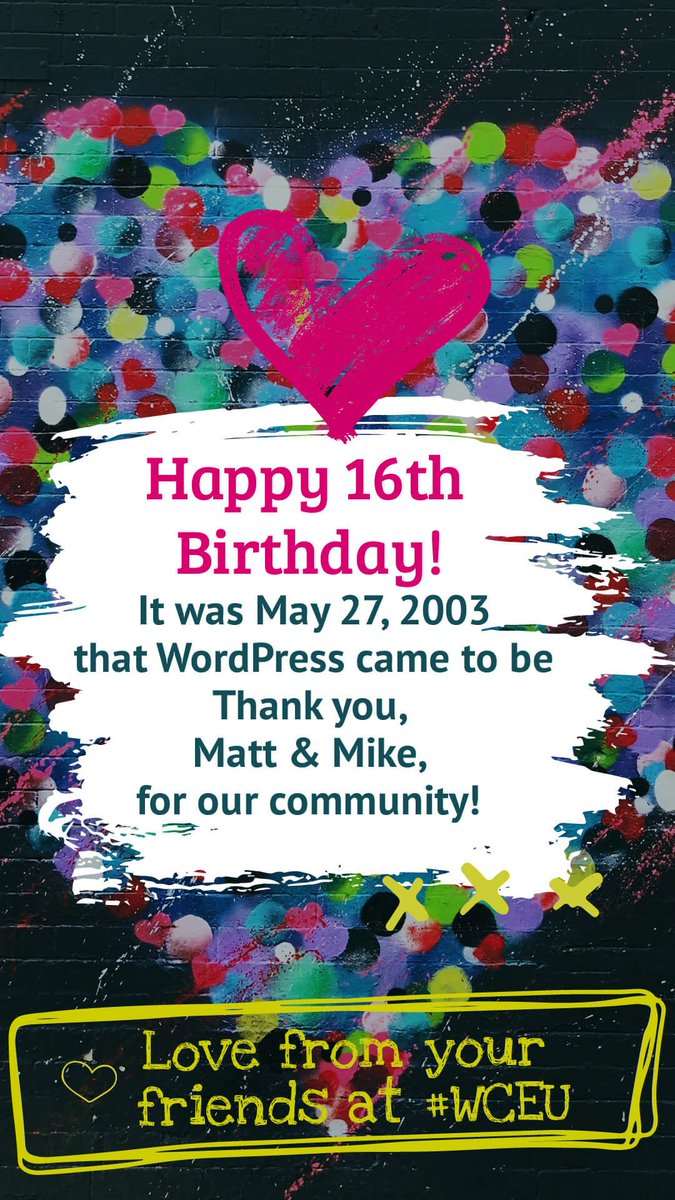 Wishing <a href="/WordPress/">WordPress</a> a happy anniversary!  😃🙌🏼🎂