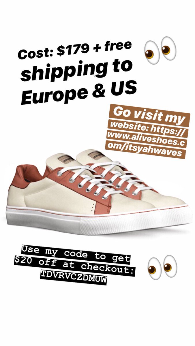 itsyahwaves's tweet photo. Go visit my website and be the first 6 people to pre-order my first limited edition shoes within the next 28 days!

Price: $179 + $20 off code + free shipping to Europe, UK and USA  

Let me know when you’re getting these exclusive limited edition shoes ... https://t.co/VS5GaalGQl