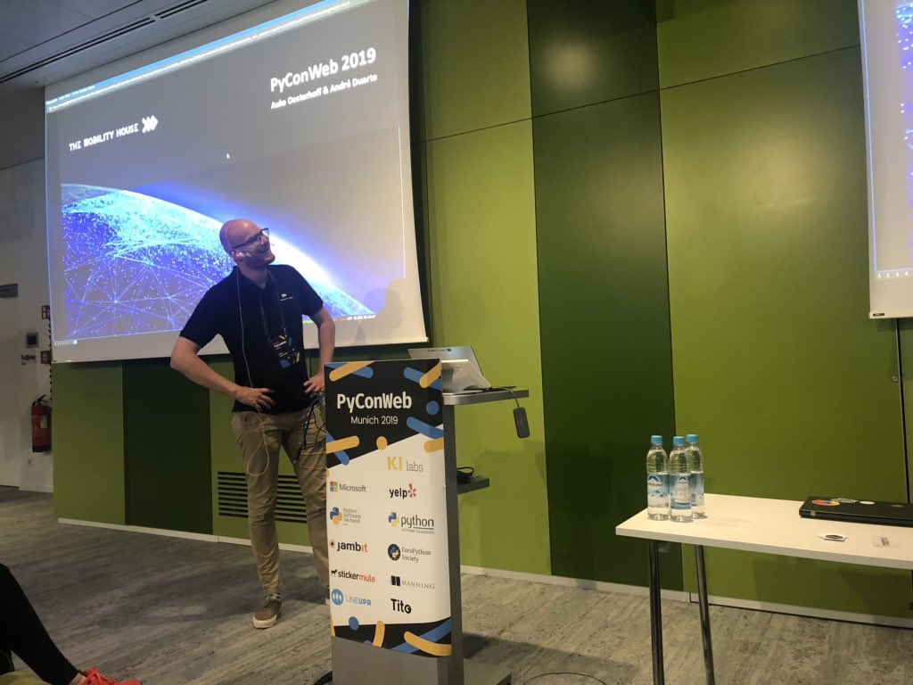 misterrios's tweet image. Woooooo! Andre and Auke from The Mobility House on Managing the Charge Process for fleets if electric vehicles using #python and OCPP at #PyConWeb #PyConWeb19