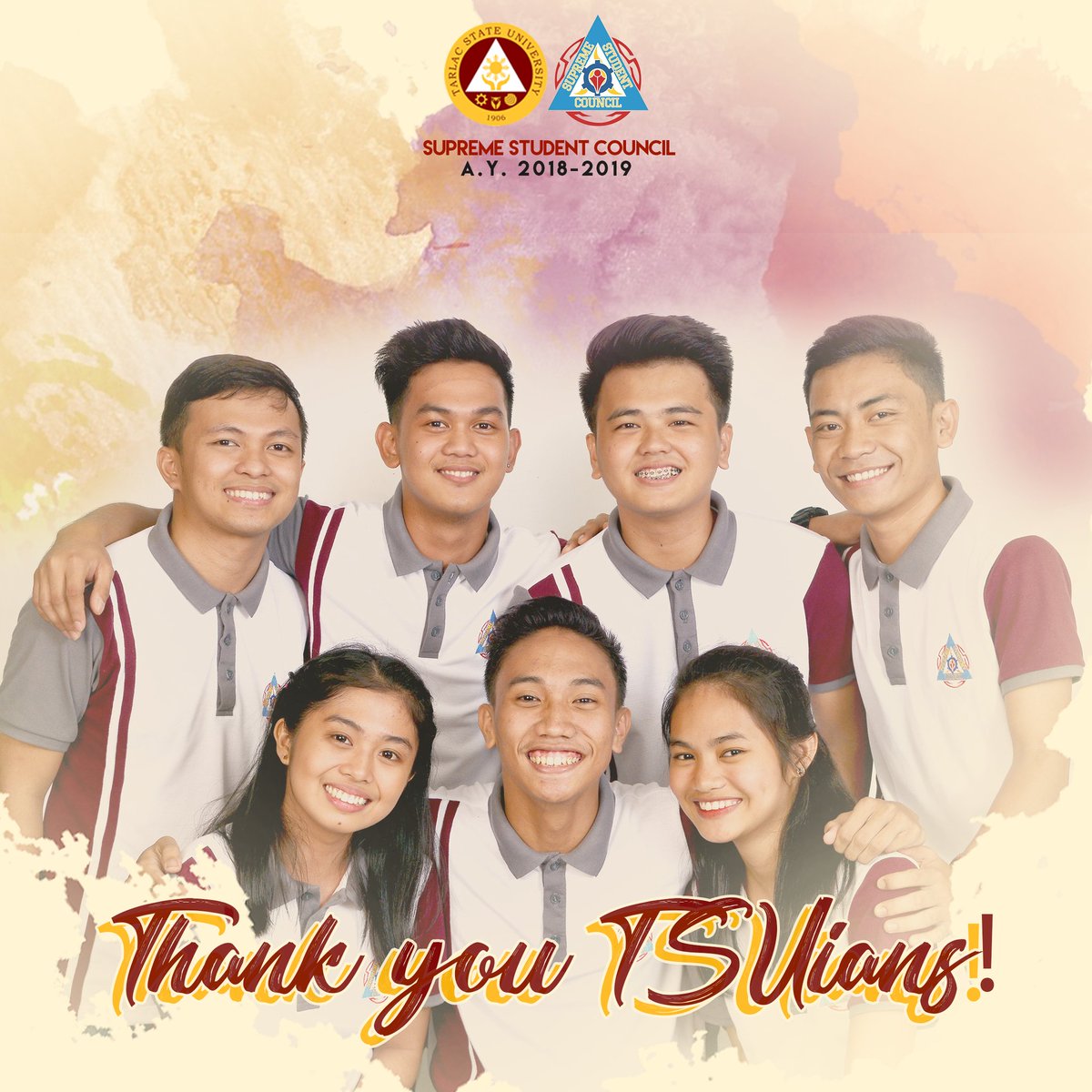 TSUSSCOfficial's tweet photo. Salamat TSUians!  

TSU SSC AY 18-19, signing off. 😊💕 https://t.co/SGy163NHXn