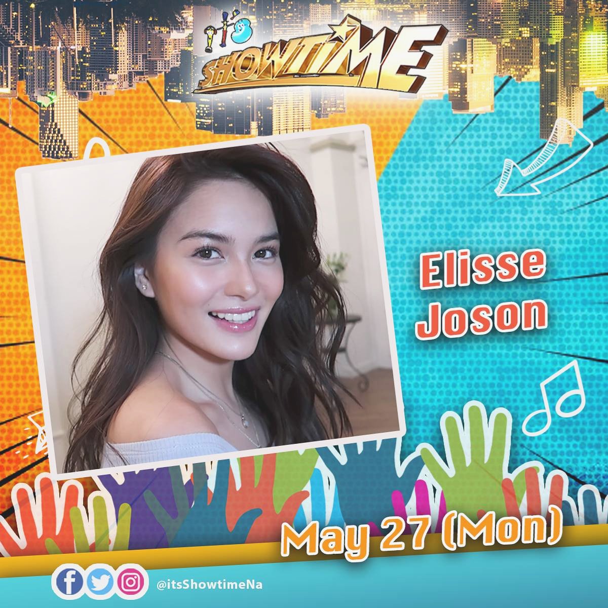 itsShowtimeNa's tweet photo. Ngayong Lunes, isa si @elissejosonn sa mga Kapamilya leading ladies na makakasama natin sa tanghalian!

#ShowtimeSamaSama https://t.co/r77KWrM3BS