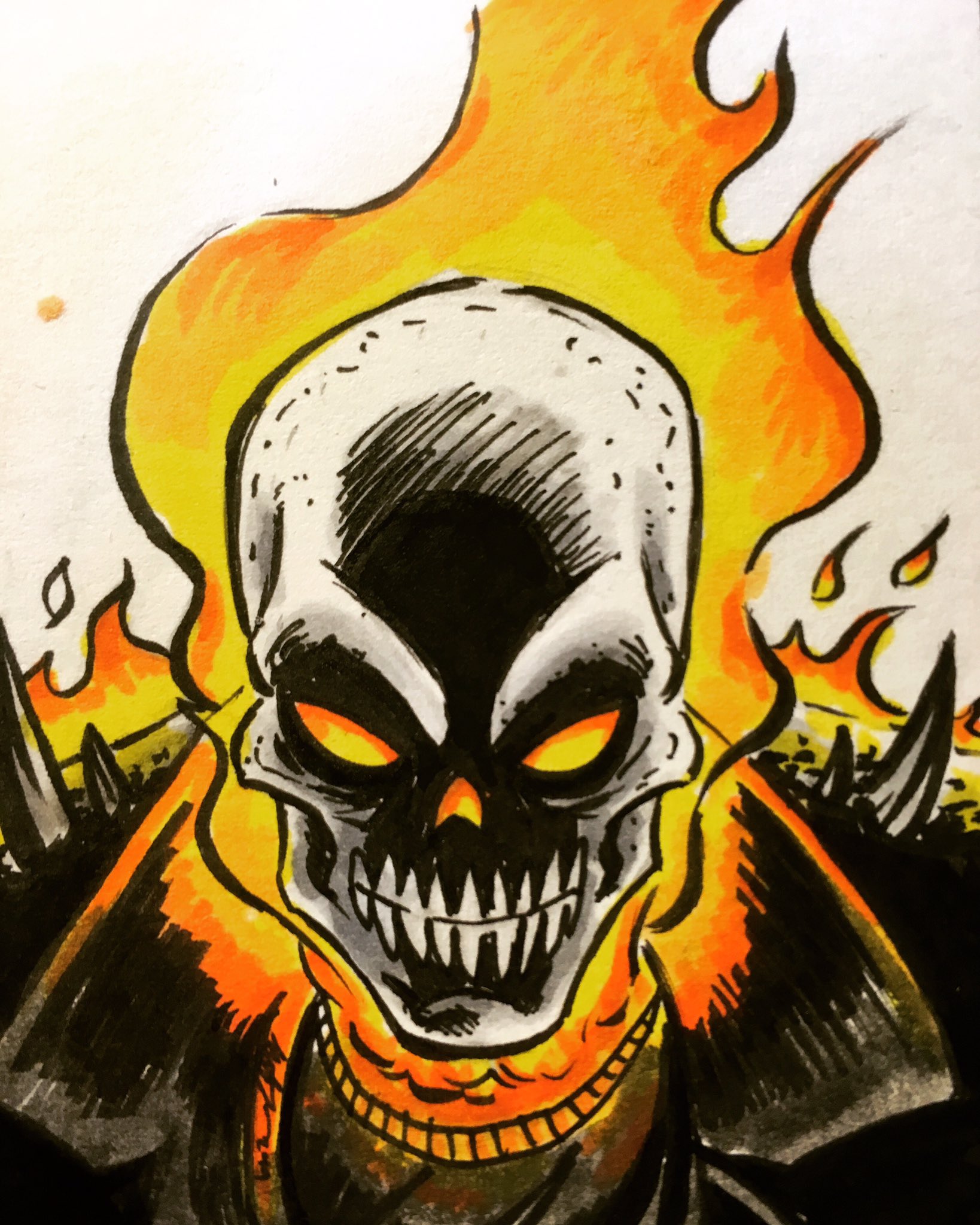 Ghost Rider drawing. | Marvel Amino