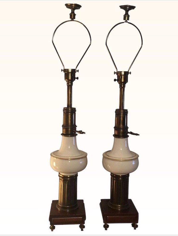 Atlantiques5's tweet photo. SALE at #etsy shop: Stiffel lamp Memorial Day Sale - 20% off at checkout!! Lamp Pair; popular mid-century Stiffel table lamps with signature brass, ceramic,  #housewares #lighting #midcentury #kitchendining #housewarming #fathersday https://t.co/tkbM6KNuxl https://t.co/OcgN0uwRZc