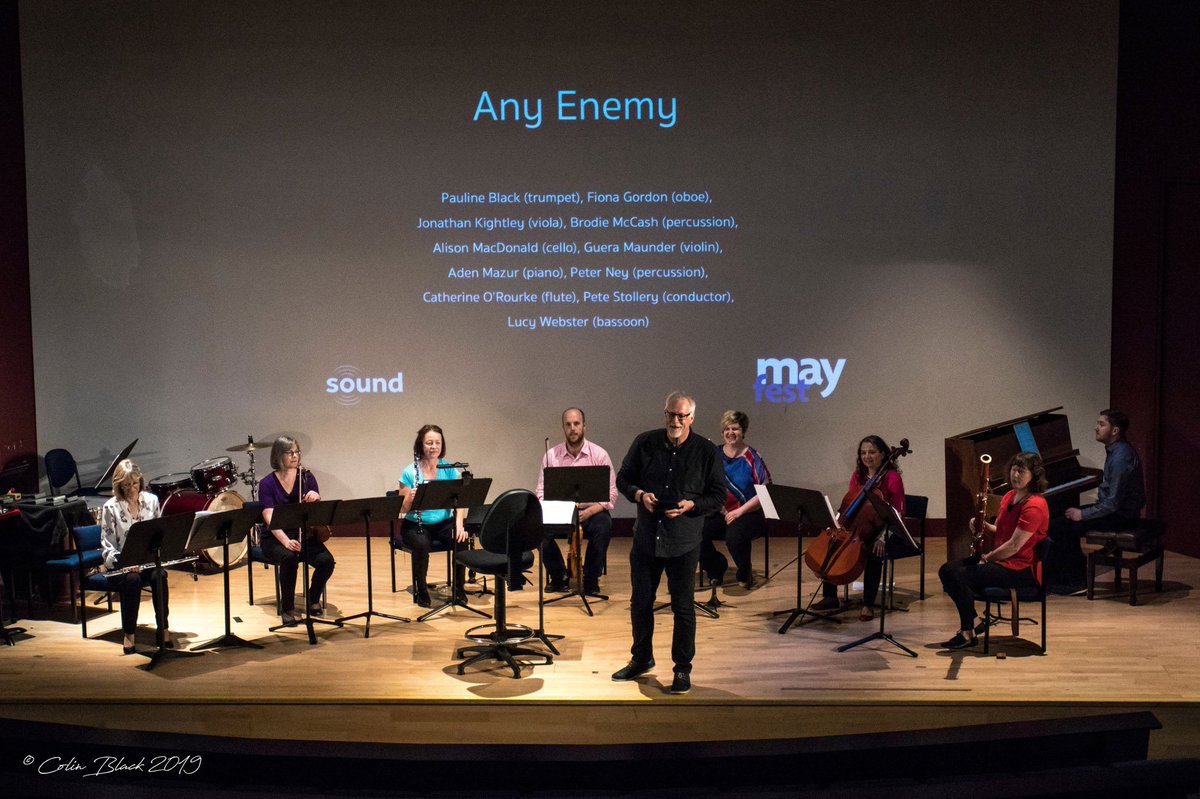 colskiguitar's tweet photo. #NENME Any Enemy (North East New Music Ensemble) playing today as part of #MayFest19 @akapaulineblack @petestollery @aberdeenuni #newmusic @soundscotland https://t.co/mh9xPRkxdA