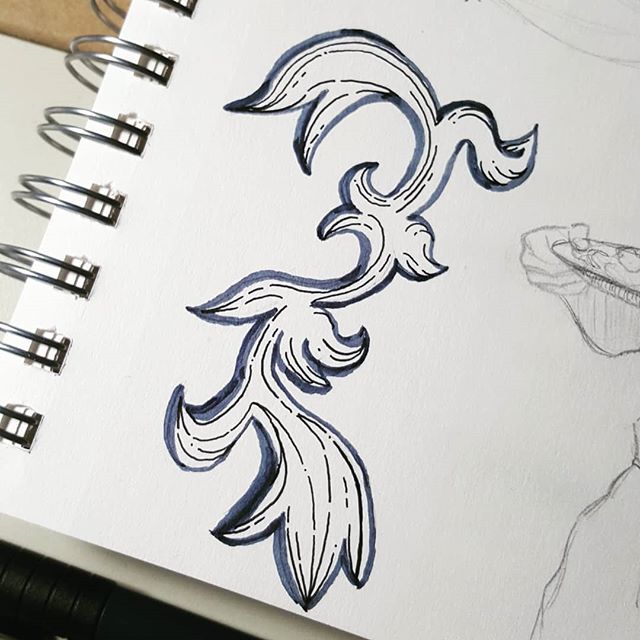 artofbudmcleod's tweet photo. I forgot to post this Friday night! Sometimes I like to fill empty space in my sketchbook with filigree or organic designs. This time I made time to ink it and even though I messed up a lot I learned from it and plan to do this more often 😊 have a gr… https://t.co/M7SqgCnH5V https://t.co/NmjkeCmY1b