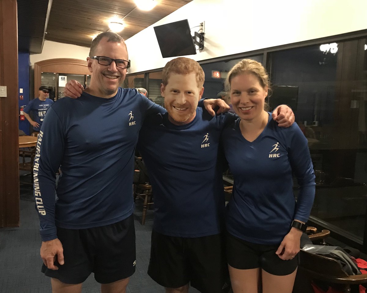 Had a special guest at the run club today.  He is a bit shorter in real life.  <a href="/runnovascotia/">Run Nova Scotia 🇨🇦</a> #runningwithroyalty