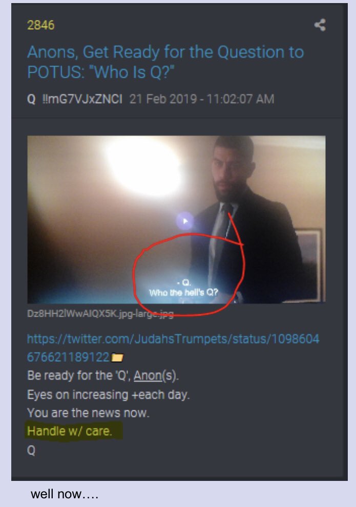 DoD tweet on loading munitions into a F-16: "Handle with care" and Q drop 2846!!Anon notable!! @realDonaldTrump Be ready for the 'Q', Anon(s).Eyes on increasing +each day.You are the news now.Handle w/ care.Q