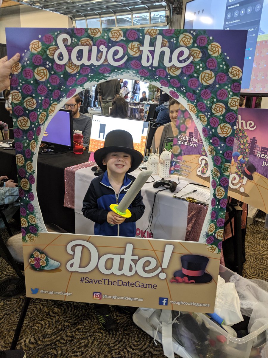 Some of the early visitors to @RentonCityRetro trying out our Save the Date! #photoframe! #savethedategame #weddinggame