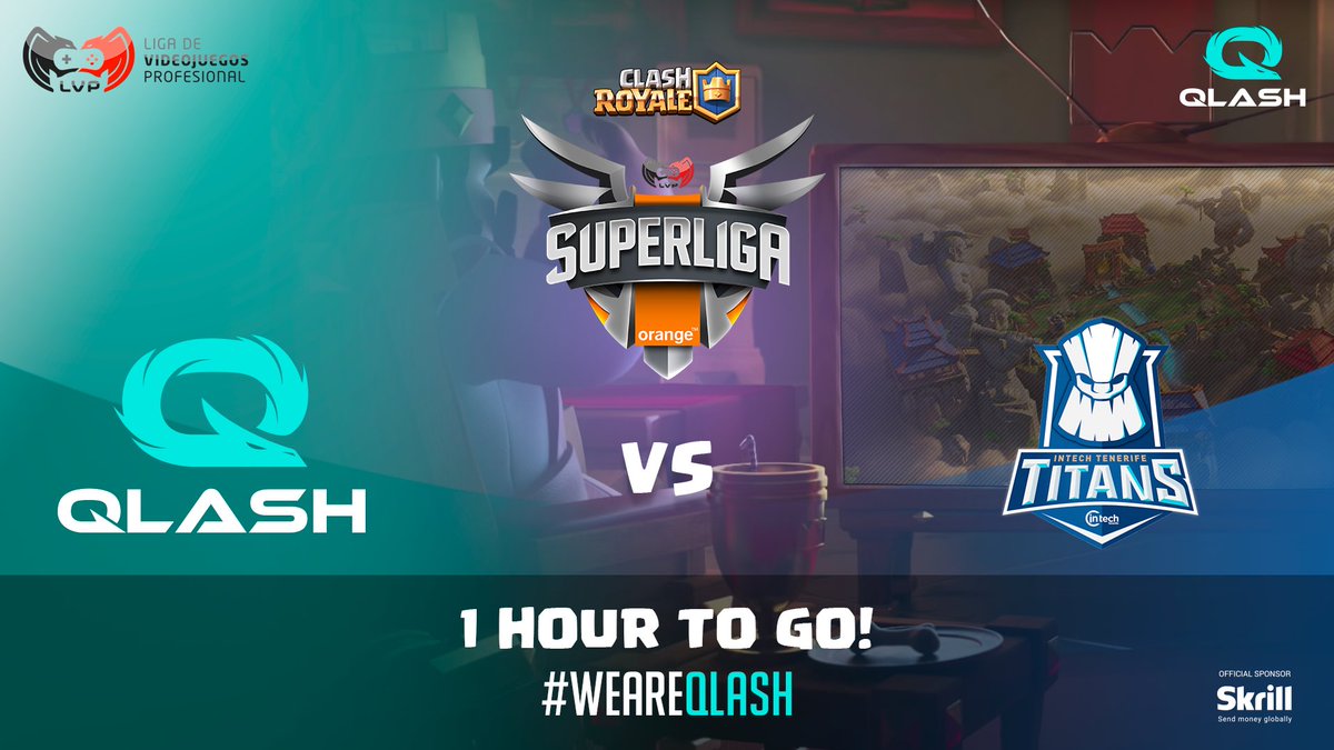 QLASH_Spain's tweet photo. #SLO
Una hora para que juguemos nuestro partido de #SuperligaOrangeCR20 contra @TenerifeTitans.
@Mattiaa16, @iSLdrago, @ChiquiRoyale, @PeppeCr_ y @QLASH_ICE ya están preparados.
Podéis verlo en..
🇪🇸 https://t.co/RPX6nYNIPA
🇮🇹 https://t.co/se7sS80tsn…
#WeAreQLASH #QLASHSLO https://t.co/6YzjQzqGdk