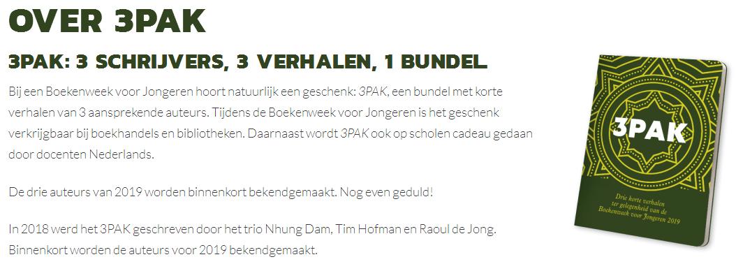 Boeken_Lezen's tweet image. Karin Amatmoekrim, Joost Klein en Margje Woodrow schrijven 3PAK. Lees het hier: bit.ly/2Kbk80G #boekenlezen #3PAK #boekenweekvoorjongeren #CPNB