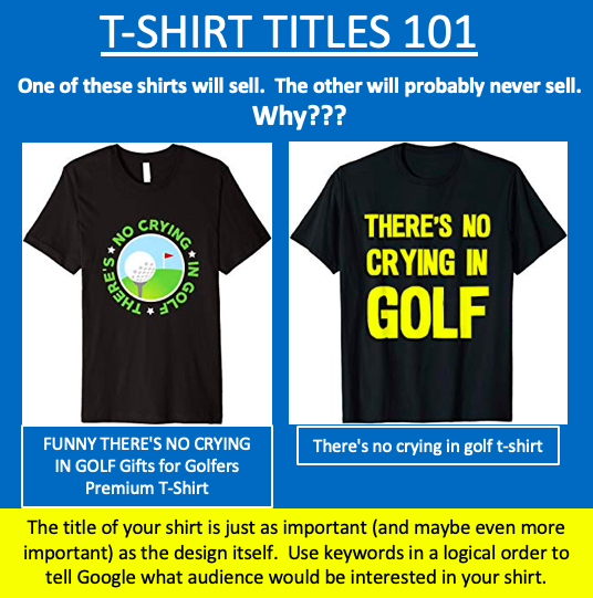 graphicteecoach's tweet photo. The shirts below are REAL examples found online this morning. One has a good title and will be found in various search results, and one has a lame title and will hardly ever be seen. Can you tell the difference?
A good shirt with a bad title will never sell to its full potential! https://t.co/PMk7cfgb4S