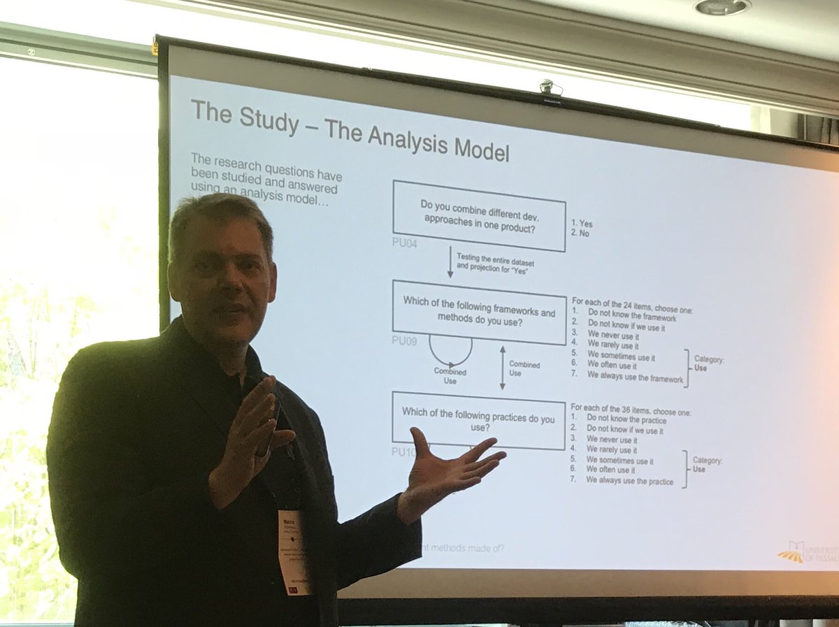 Today at #ICSSP19: Marco Kuhrmann <a href="/kuhrmannm/">Marco Kuhrmann</a> answers the question what #hybrid development #methods are made of, presenting results from <a href="/helena_survey/">HELENA Survey</a> 2. This joint work just received #ICSSP2019‘s #ACM #SIGSOFT best paper award. Congrats! #icse19 <a href="/ICSSP/">ICSSP</a> <a href="/ICSEconf/">ICSE</a>