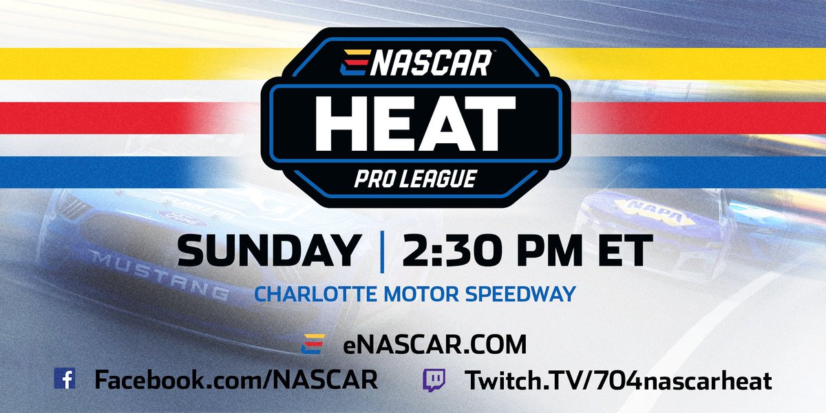 NASCARHeat's tweet photo. Today is the day! The #eNASCARHeat Pro League invades @CLTMotorSpdwy. 

The pre-race kicks off at 2:30PM ET with @NASCARtrackside make sure to tune in. The green flag drops at 3:30PM ET on #Twitch Facebook &amp; https://t.co/dJeGlQaFXh! https://t.co/nkxzaykdqJ