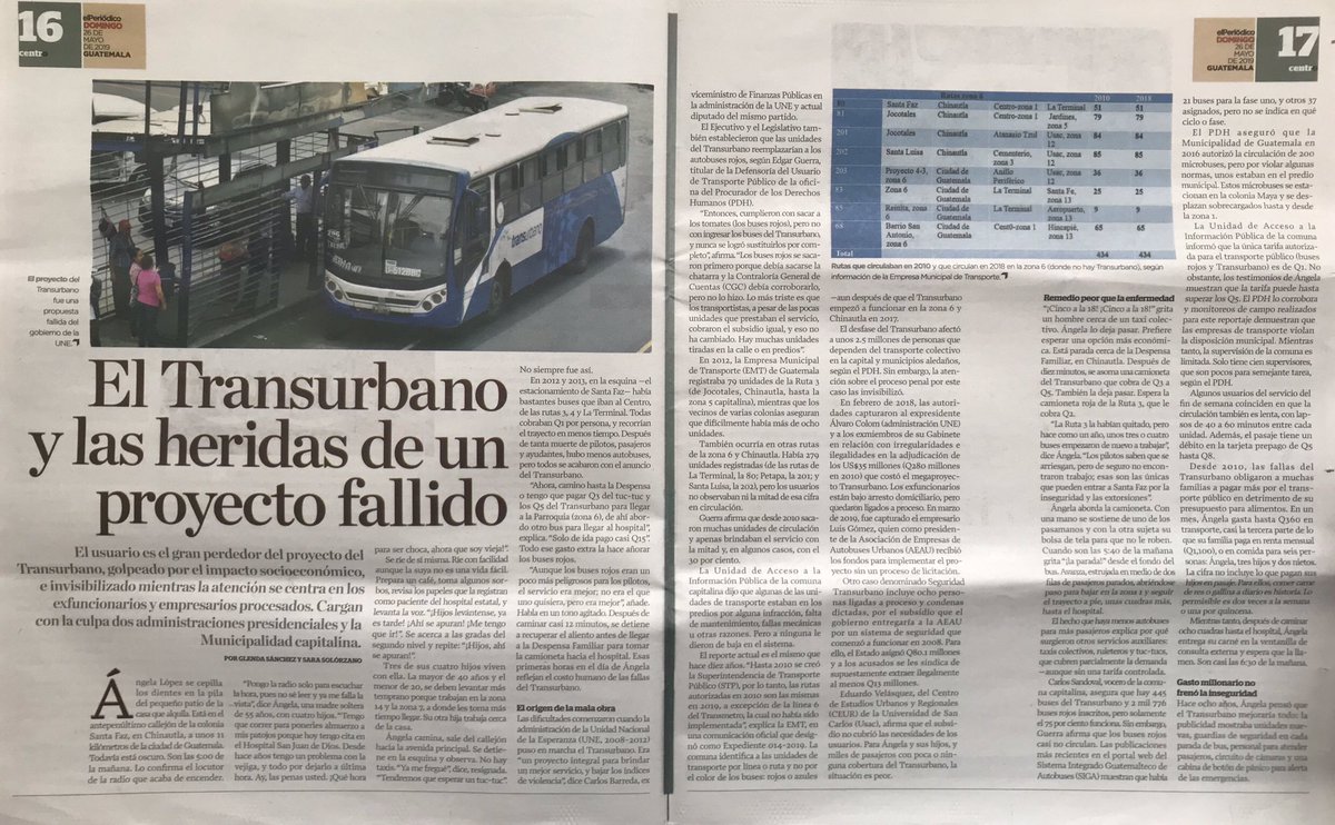 cicloscap's tweet photo. El usuario es el gran perdedor invisible del proyecto del Transurbano: una promesa incumplida de mejorar las condiciones del transporte público colectivo. Eso sí: cambió las cosas, pero para peor. Hoy en @el_Periodico otro #ReportajeCAP escrito por @GlendaVivianaS y @sarita_ceci https://t.co/hb45tfta0T