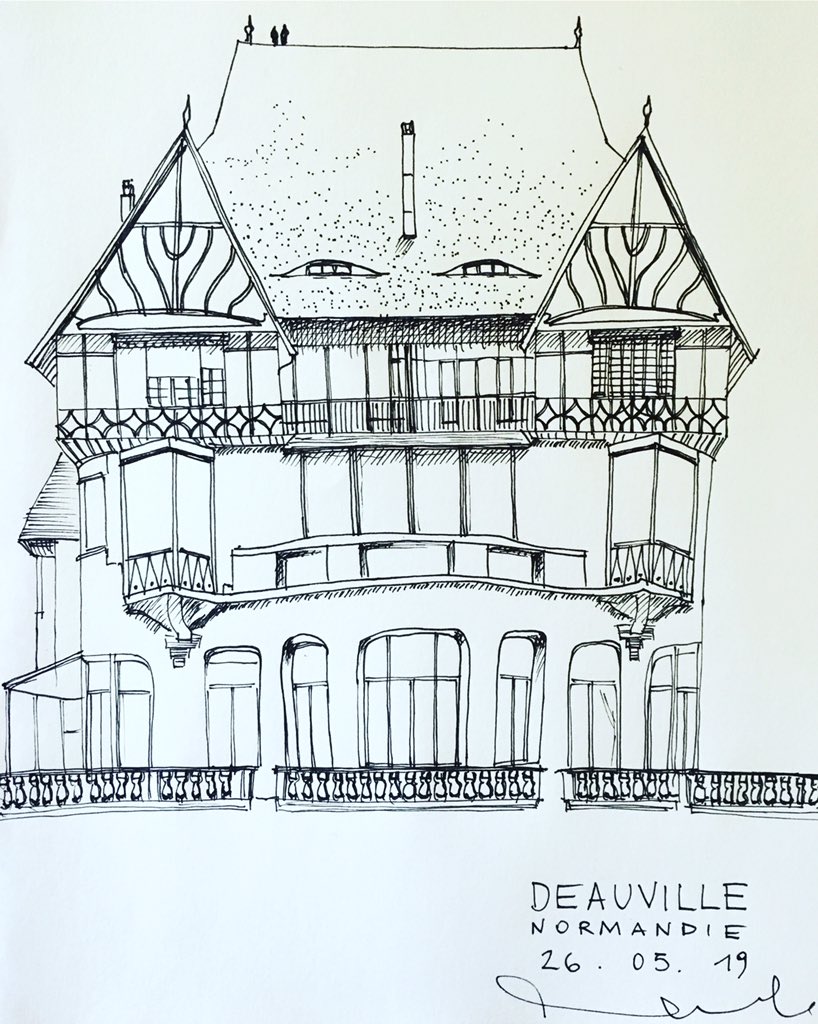margher_italy's tweet image. @urbansketchers I couldn’t resist! 
I had to sketch this stunning timber-frame house facing the harbour and overlooking the sea! #deauville #urbansketcher #architecture #deauville  @TrouvDeauville @visitfrance