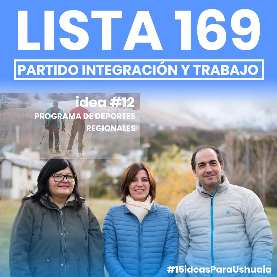 GomezMarcela80's tweet image. #Idea12 #ProgramaRegionalDeportes 
La #Lista169 apuesta a incentivar el desarrollo de prácticas de disciplinas deportivas locales de cara a la pronta reinauguración de la pista del Glaciar Martial y otros espacios públicos a fines.
 #PITTDF #LISTA169 
#NoArrancamosAhora