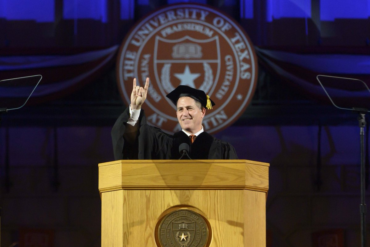 MichaelDell's tweet image. Thank you @gregfenves for inviting me back to @UTAustin where I started @Dell 35 years ago. I very much enjoyed celebrating with the Class of 2019 and giving the Commencement speech: utex.as/2M72mOU  #UTGrad19 🎓#HookEm 🤘#UT19 #WhatStartsHere @DellScholars