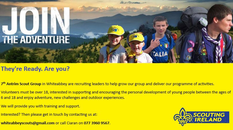 Have you ever thought about volunteering?

Do you enjoy adventure &amp; the outdoors?

Do you like the idea of helping young people grow and develop in an environment free from technology?

Can you offer 1 evening per week?

If you're answer is yes then please get in touch with us.