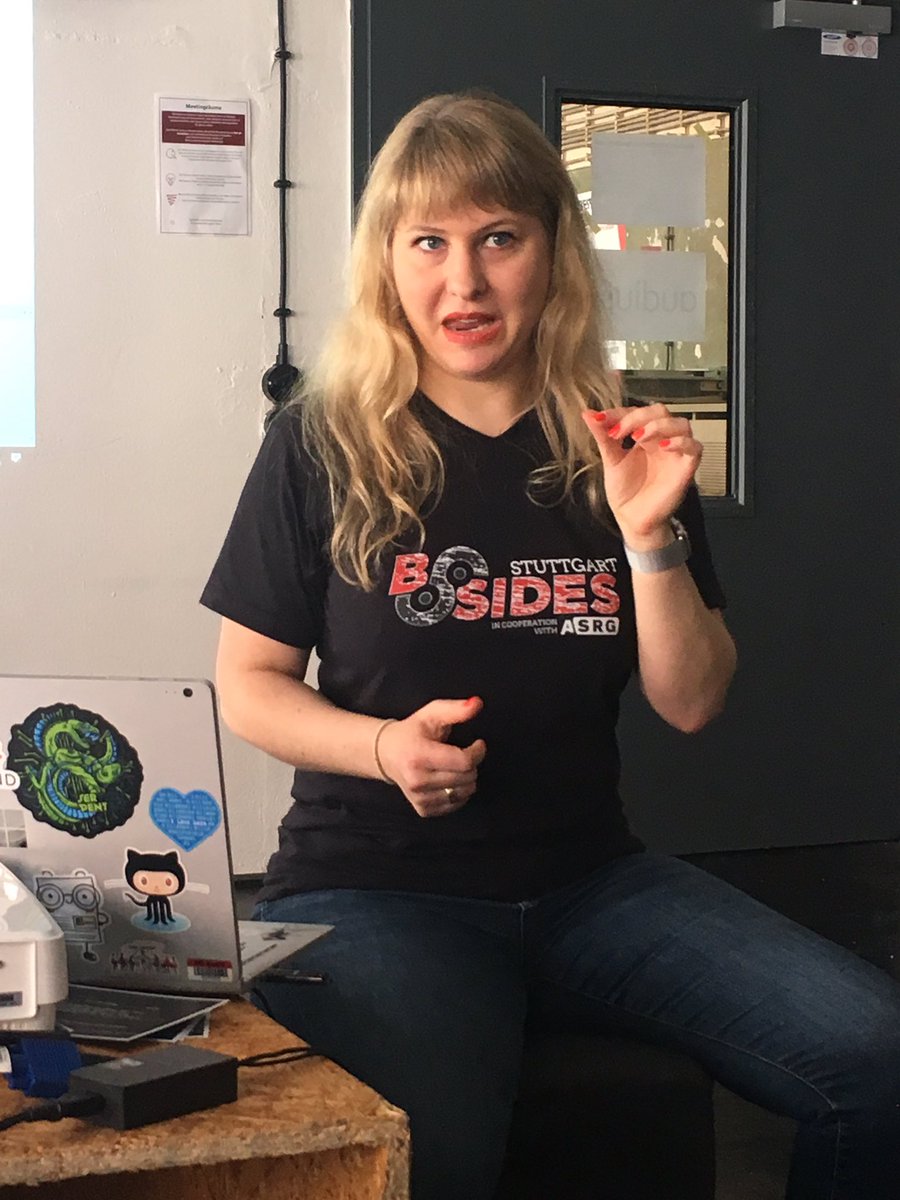 MiriamXyra's tweet photo. Just got home after an awesome @BSidesStuttgart - I had so much fun, thank you for having me! #BSidesSTR #BSidesStuttgart https://t.co/ozof5pbj7u