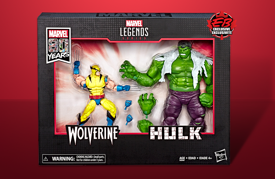Eb Games Canada Our Exclusive Marvel 80th Anniversary Hulk And Wolverine 2 Pack Is Now Available To Pre Order Notre Pack De 2 Figurines Hulk Et Wolverine Marvel 80e