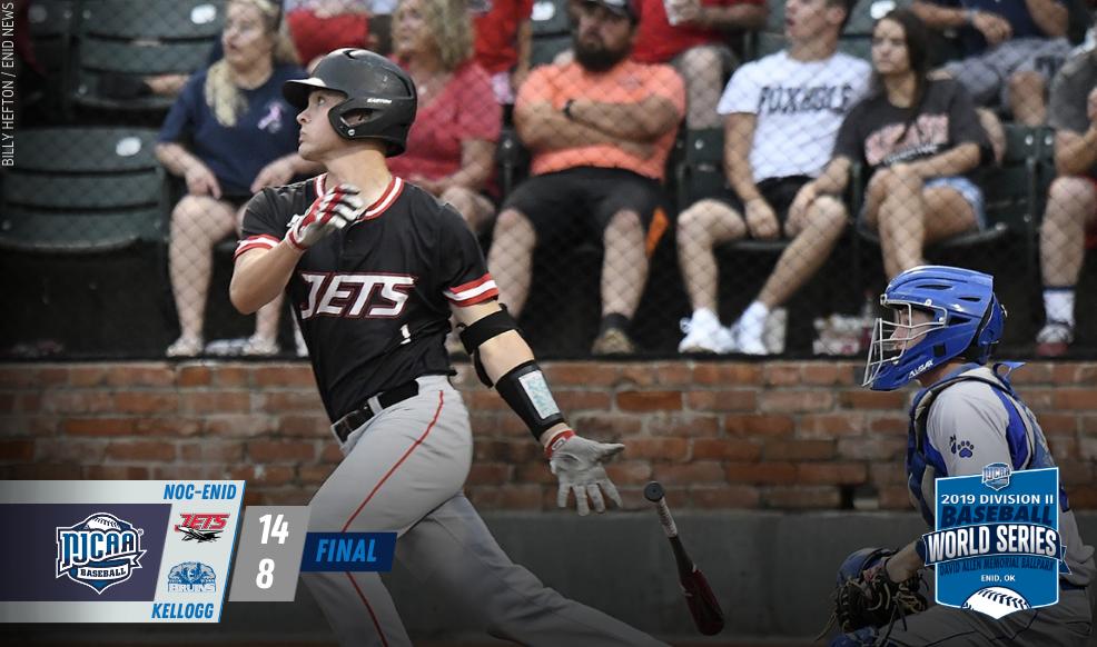 The Jets were ready to fly this morning! ✈️

Northern Oklahoma Enid broke open a close game in the final inning of a suspended game from Saturday night, adding five runs in the ninth.

#NJCAABaseball