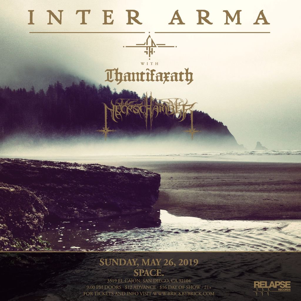 BxBpresents's tweet photo. Richmond metalheads @INTERARMA804 descend on @spacebarsd tonight with special guests Thantifaxath and Necrochamber—doors are at 9PM + tickets are $16 🤘🏻 https://t.co/n9pVccSApb @RelapseRecords @DarkDescentRec @BrickbyBrickSD #SanDiego https://t.co/yN3PhdRA58