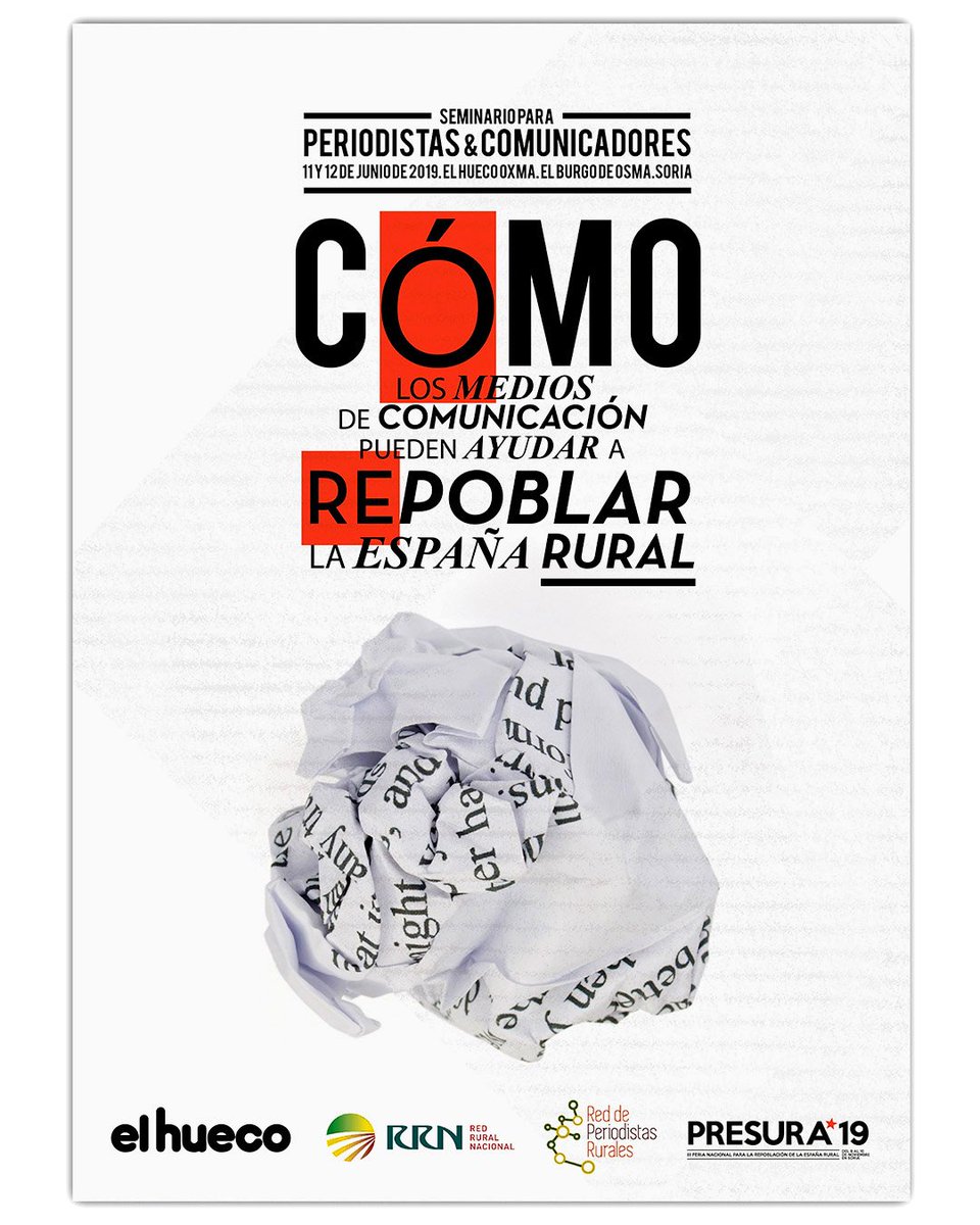 ¿Cómo pueden ayudar los medios de comunicación a la repoblación de la España Rural? Seminario sobre periodismo y repoblación 11 y 12 de junio en El Burgo de Osma #Soria + info repoblacion.es/periodistas #Elhueco #repoblación #Presura19 #despoblación #EspañaVaciada