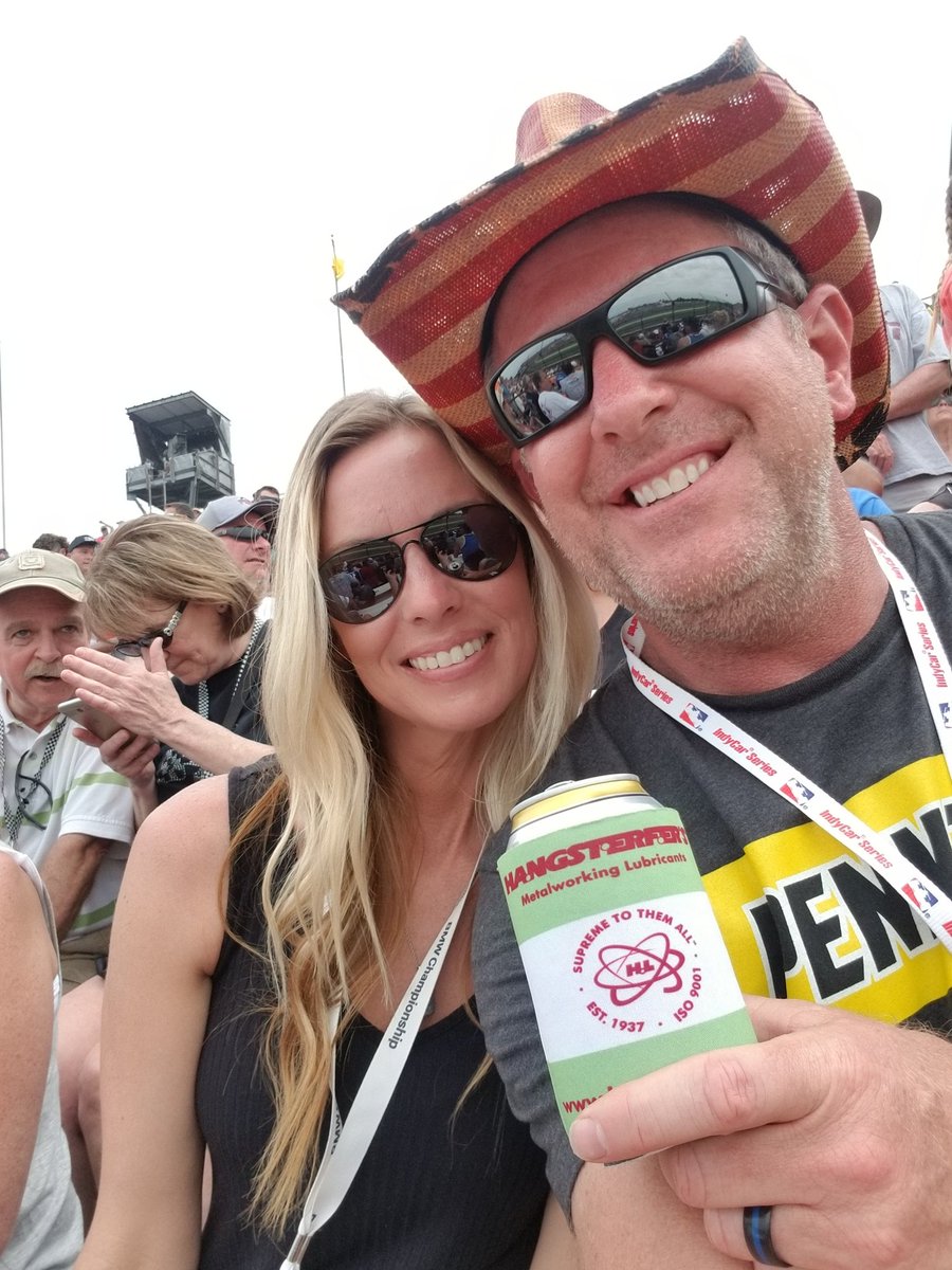 Amy & I enjoying being race fans for a day at #Indy500 Making sure I rep the great sponsors too.