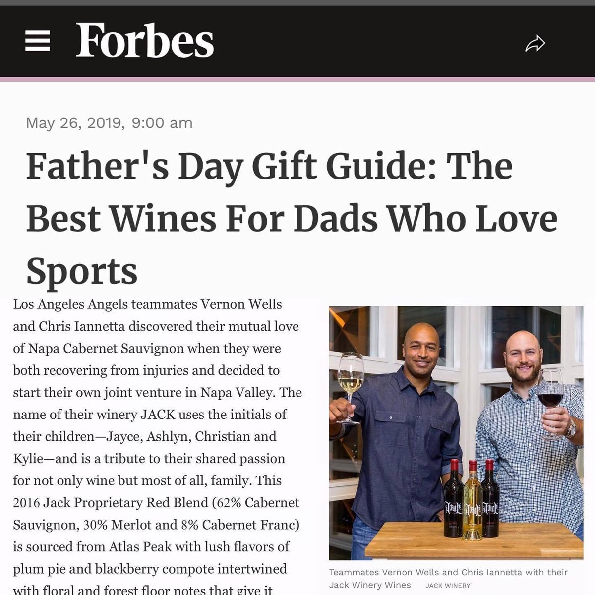 Thank you @forbes! Make sure to treat your dad, husband, uncle, grandfather, baby daddy or just someone you call daddy to their favorite bottle of @jackwinery. We are offering complimentary shipping for orders of $100.00 or more, use the promo code ‘freeship19’.