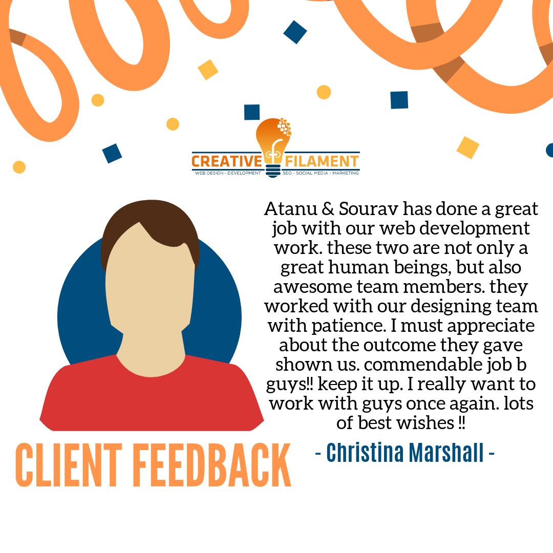 creativfilament's tweet photo. ✨ This makes us FEEL Happy &amp; Proud when we see that our CLIENTs are satisfied with our services. #TeamCF creates Relationship with our clients, we don't think our client as a "Money Making Machine" - "Happy Clients ~ Happy Us" ✨

#CreativeFilament #TeamWork #Testimonial https://t.co/ayhre7XRv2