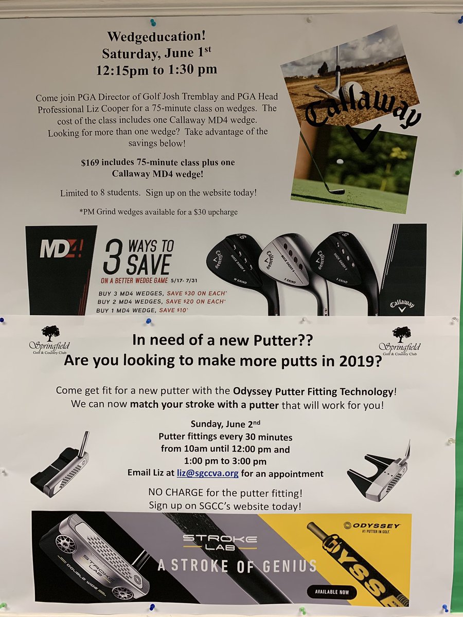 SGCCVAGolf's tweet image. Short Game Week at SGCC begins next weekend! @CallawayGolf @Putterchick @JoshTremblayPGA @LizCoop02