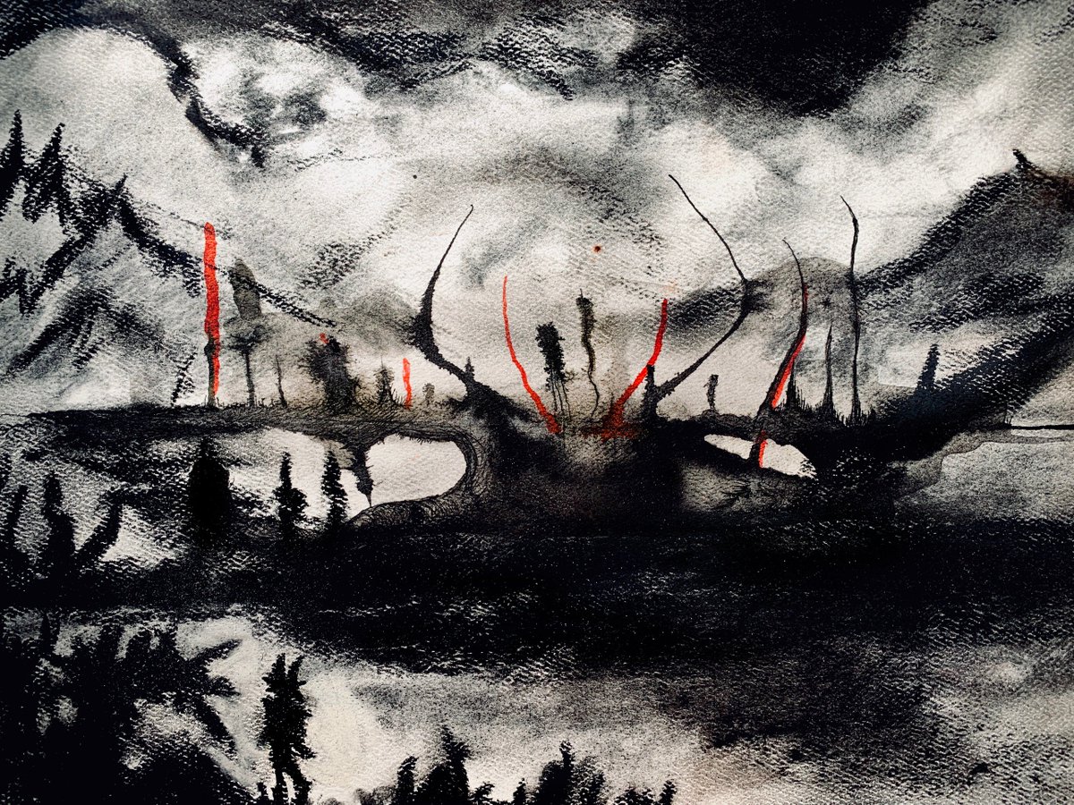 dreams4deadcats's tweet photo. Based on this sketch I did, can you tell I grew up with Scary Stories to Tell in the Dark? ha ha, on a serious note, I quite like how this turned out. "Welcome to the Nacken's Lair" a concept art piece for my next #shortfilm #conceptart #Returnofthenacken ๐ฌ #tearfulsurrender https://t.co/UdcveGlAmG