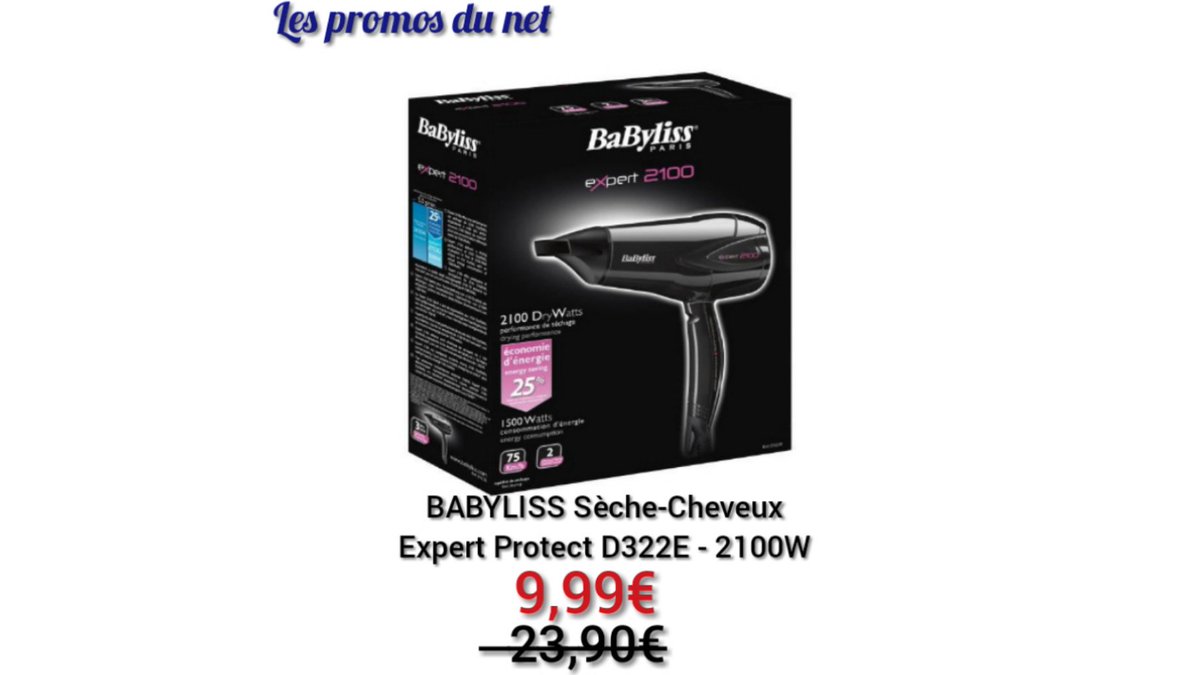 PromosLes's tweet image. 🔴  BABYLISS Sèche-Cheveux Expert Protect D322E - 2100W 
🔴Le site pour profiter de l'offre ⬇️ ⬇️ ⬇️
linktr.ee/les_promos_du_…
〰️ 〰️ 〰️ 〰️ 〰️ 〰️ 〰️ 〰️ 〰️ 
✔️Non oubliez pas de partager cette offre avec vos amis ☺️ 👥👥