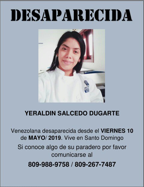 polita26's tweet image. Les pido difundir. Esta chica está desaparecida en República Dominicana desde el 10 de mayo. Autoridades de ese país no prestan colaboración a familiares #RepúblicaDominicana #RD