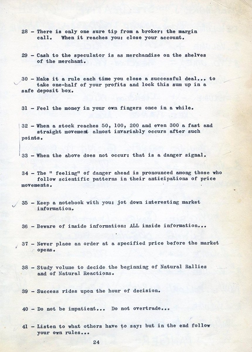 Ozard_OfWiz's tweet photo. JESSE LIVERMORE's 41 iron rules 
(print and nail to your forehead alternatively paint your house with it)
have a nice holiday https://t.co/B5bvXCbJQ4