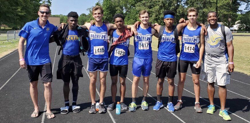mmoore0890's tweet photo. State Qualifiers! Curry Slack in both the 110 and 300 hurdles, Chris Gundy in the 100m dash, Johnny Babyak in the 800m run and the Region Champion 4x800 team of Johnny, Jon Hamilton, Kenneth McCoy and Jordan Duncan! Nice Job Coach McCoy and Coach Berge! https://t.co/Z2tvX2wOeC
