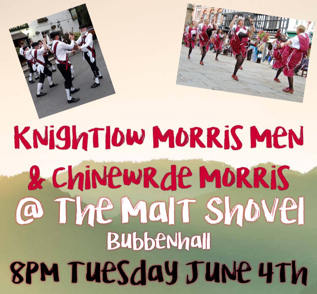 knightlowmm's tweet image. Come and see us and @ChinewrdeMorris at The Malt Shovel, #Bubbenhall - Tuesday 4th June at 8pm.
#morrisdancing 
#Warwickshire
@BubbenhallVHall 
@BubbenhallCFRs