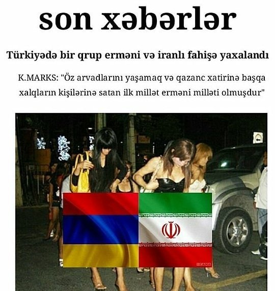 88Afshar's tweet photo. اخبار داغ رسانه های آزربایجان دو گروه تن فروش ارمنی و ایرانی در ترکیه بازداشت شدند در تیتر پایین نوشته کارل ماکس می گویدارمنی ها ملتی هستند که برای بقا ناموس فروشی می کنند این توییت رو همه باز تویت کنید #ارمنی #ارمنستان #ایروان #ارامنه #آرتساخ #قاراباغ #آزربایجان https://t.co/piyio366e0