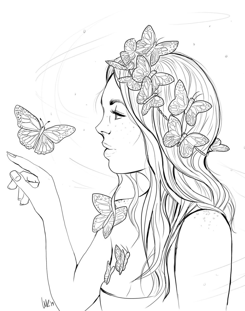 The final sketch of my newest painting, 'Monarch'! 🦋 Sooo excited that spring is finally here! 
Photo ref: @wildandfreejewelry
In case you missed it, check out the vid process over on my Facebook page! FB.com/itswhitneykay 
#monarch #monarchbutterfly #crown #queen #butterfly