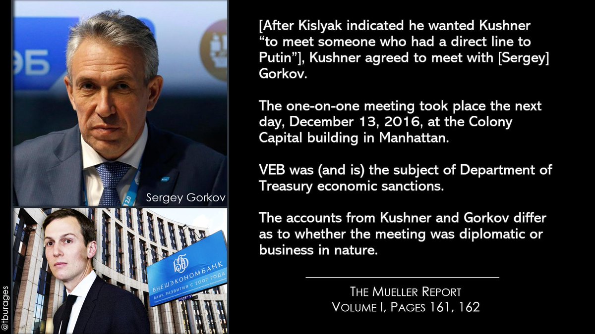 "At the start of this meeting, Gorkov presented Kushner with two gifts: a painting and a bag of soil from the town in Belarus where Kushner’s family originated."Kushner said the meeting was diplomatic. Gorkov said it was business.