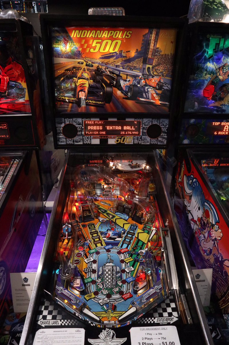 Thefarsha's tweet photo. Im Aussie, currently in Athens Greece, and love #indy500  i thought it would be rude not to give this baby a whirl on race day @IMS #AthensPinballMuseum #Pinball #retroPinball https://t.co/SyNdYjyqZi