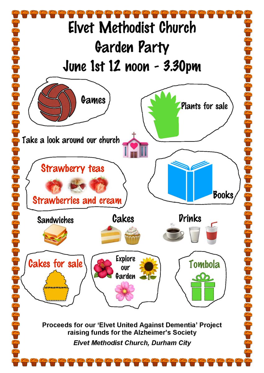 ElvetMC's tweet photo. Open Church Open Garden Strawberry teas, games and much more - Saturday 1st June 12.-3.30 at Elvet MC Durham City https://t.co/95JUUgup8U