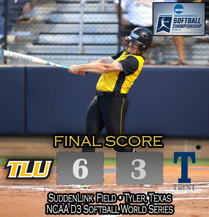 tluathletics's tweet photo. Your #TLUBulldogs win 6-3 over Trine University and are headed to the #D3SoftballWorldSeries National Championship! #NFCA #D3SB #SCACsb #TLUSoftball #PupsUp https://t.co/Nj6JEgRnxA