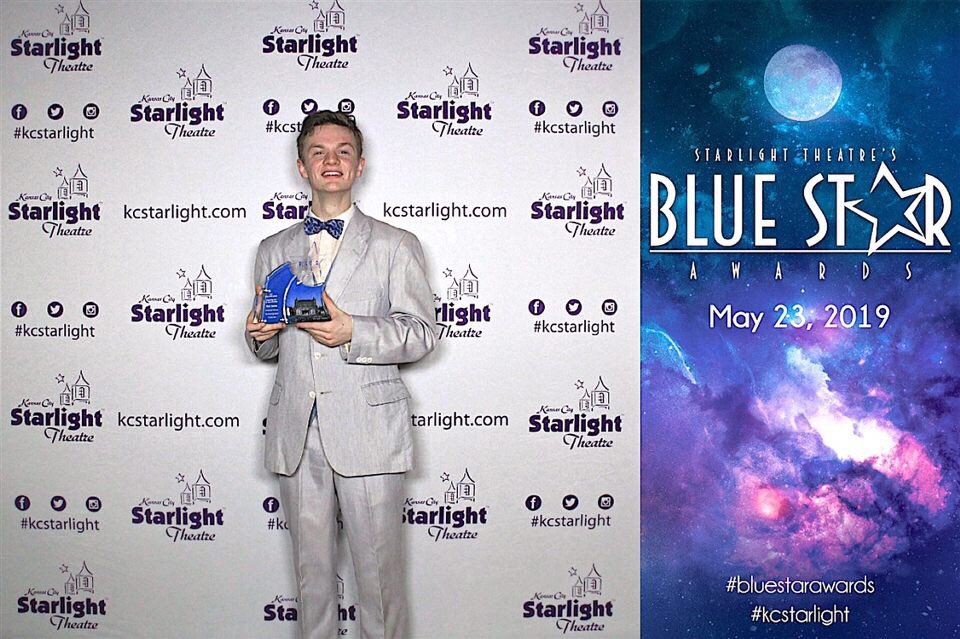 bv_choir's tweet photo. Congratulations to Ryan Jacobs for his Blue Star – Outstanding Actor in a Supporting Role! BVHS’ The Music Man is proud of you and grateful for our night under the stars at @KCStarlight https://t.co/5t6SCvlj3R