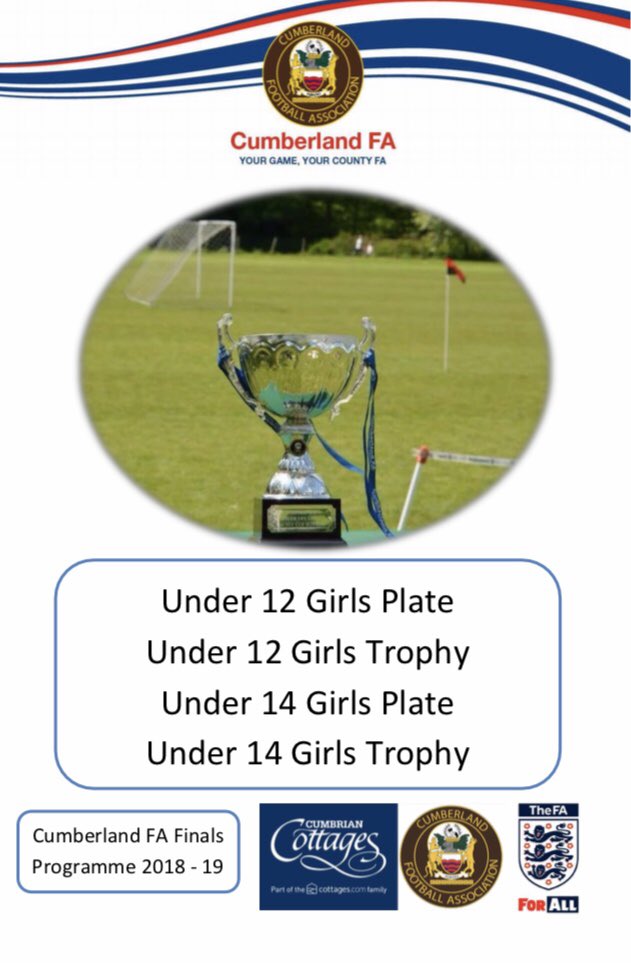 CumberlandFA's tweet photo. COUNTY CUP FINALS | Thanks to @firpress for their continued support (and quick turnaround) for our new #CountyCup & #CountyPlate Champions Banners & the programmes!
#10CountyCups #3Plate #2Trophy https://t.co/b4C6jYRR8d