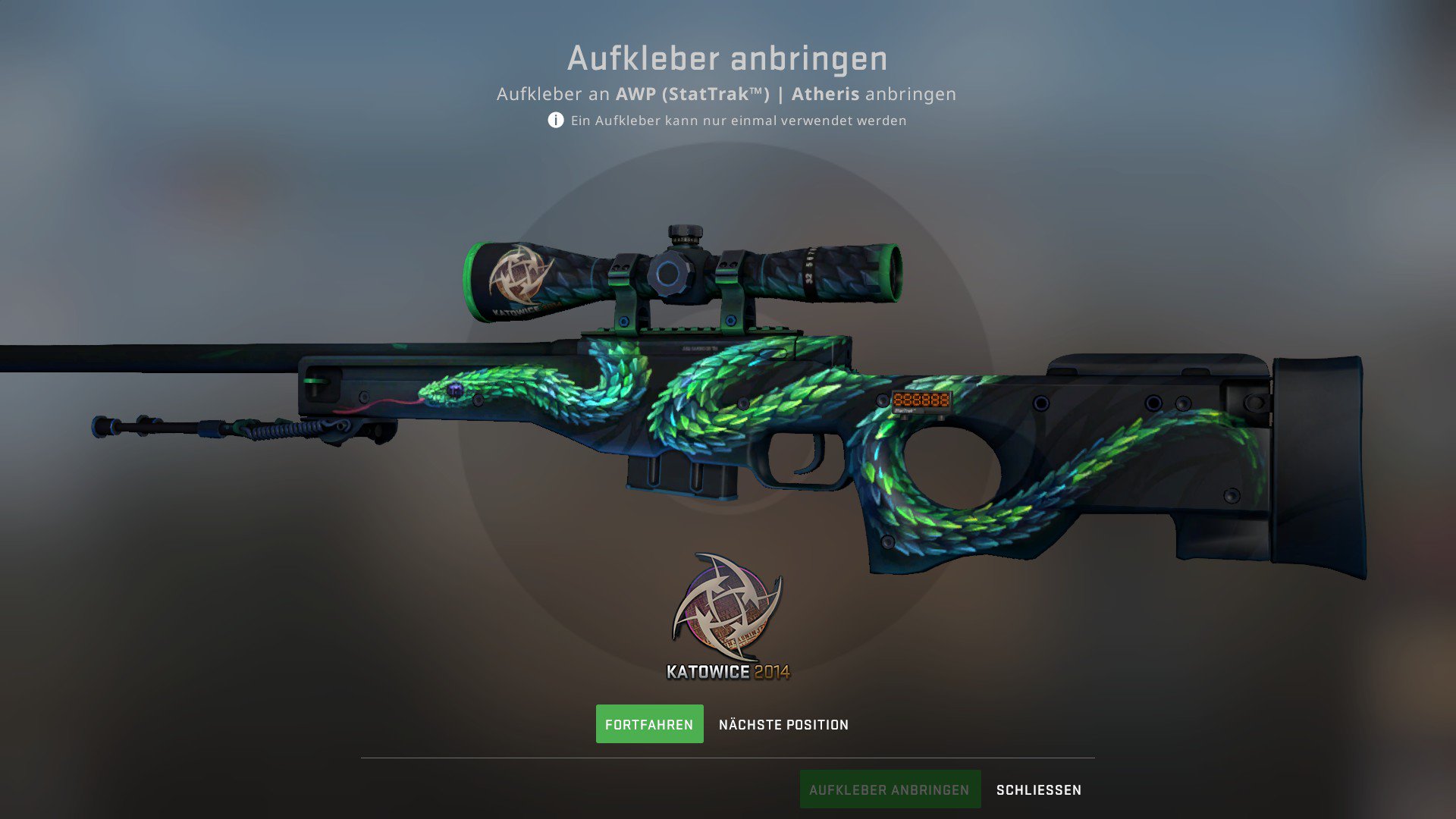 ohnePixel on X: Just sold my 0.001 ST FN Atheris to @H3adHunt3r98 and he  applied a NIP Holo RIGHT AWAY! 🙏 This is the THIRD Katowice 2014 Holo  Atheris craft! $350 applied!