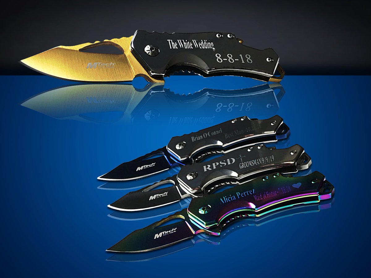 WeddingWidgtinc's tweet photo. 9 Engraved Tactical knifes - 9 Personalized Engraved gifts - 9 Custom Knife with can opener &amp; Belt clip - 9 Groomsman and Usher Gifts https://t.co/xKks5gSrfm #Bridesmaids #Etsy #Fatherofthegroom #Groomsmen #Brideandgroom #Bridalparty #weddingwidget #EngravedKnife https://t.co/rark4Bae1Z