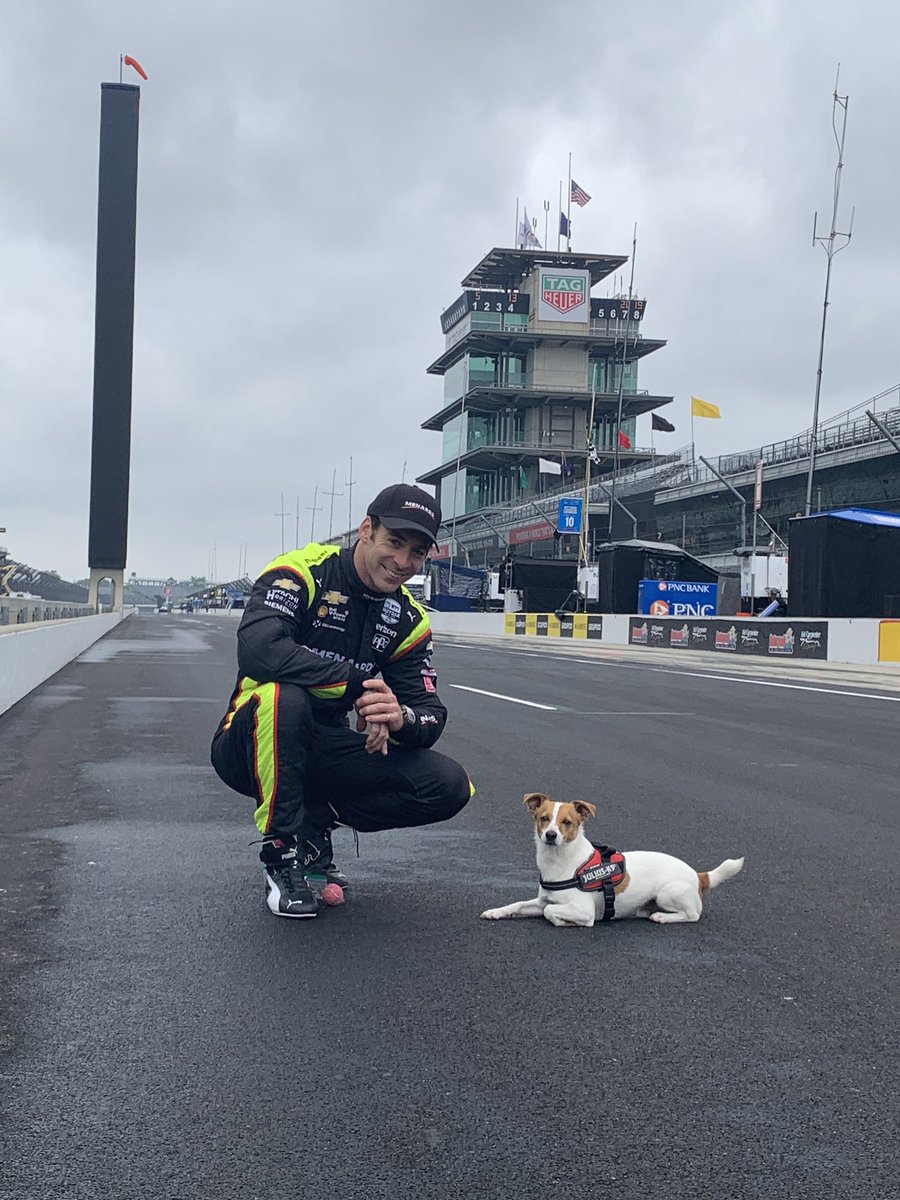 Earlier this month, I did a story with @simonpagenaud and his dog. He said @NormanPagenaud was good luck and I think he’s right. Your winner of the 2019 #Indy500 !! #TrackTeam13 #ThisIsMay @WTHRcom