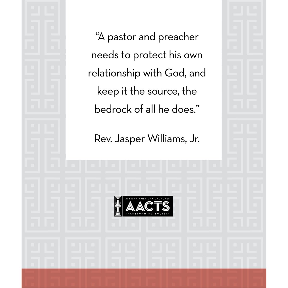 JasperWWilliam2's tweet photo. If your relationship with God isn’t solid, everything else you undertake will be wobbly, in turn.
#RevJasperWilliamsJr. #Pastors #Relationship #AACTS https://t.co/xVHfrixPtw